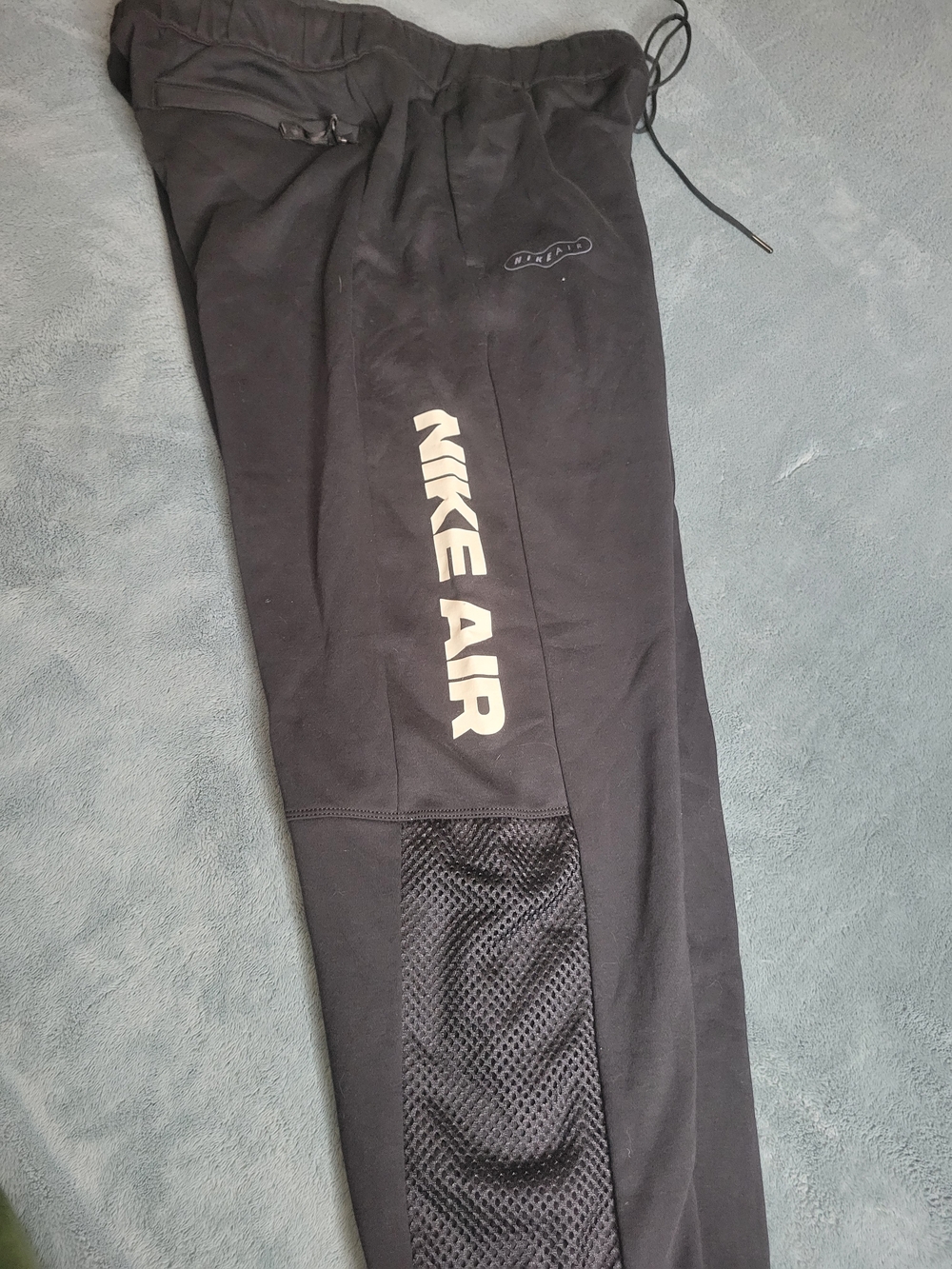 Nike Air Brushed Back Black Jogger Sweatpants